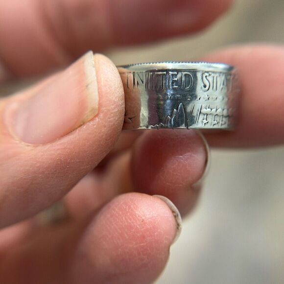 Coin Ring, Sterling Silver, 1979 Half Dollar, size 7, NEW, Handmade - Picture 4 of 7